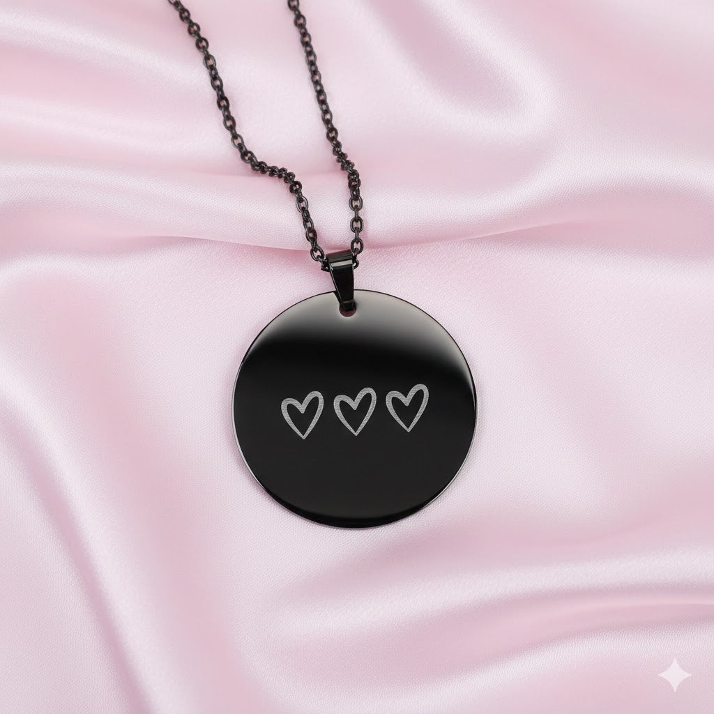 Custom Engraved Disc Necklace | Minimalist Round Pendant