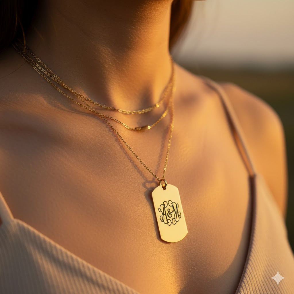 Custom Engraved Dog Tag Necklace