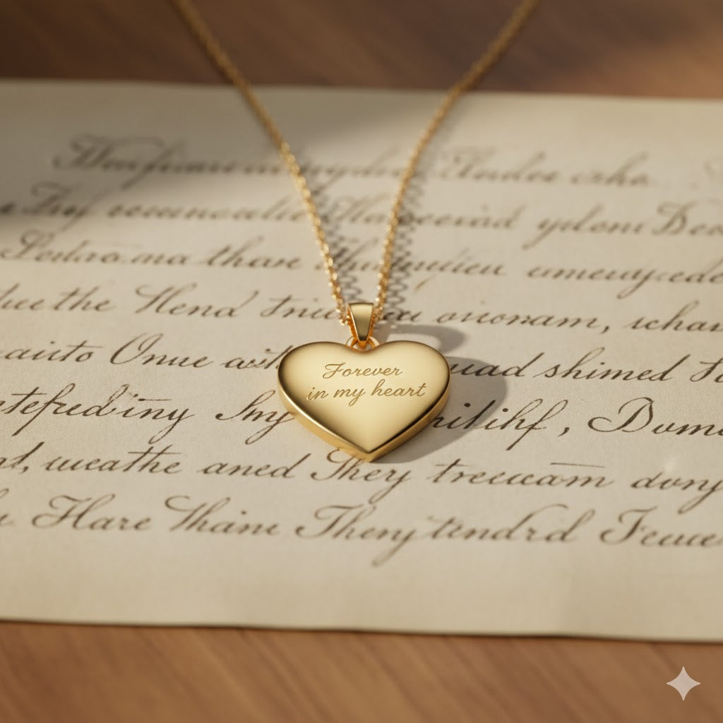 Custom Engraved Heart Necklace | Personalized Photo & Text Pendant