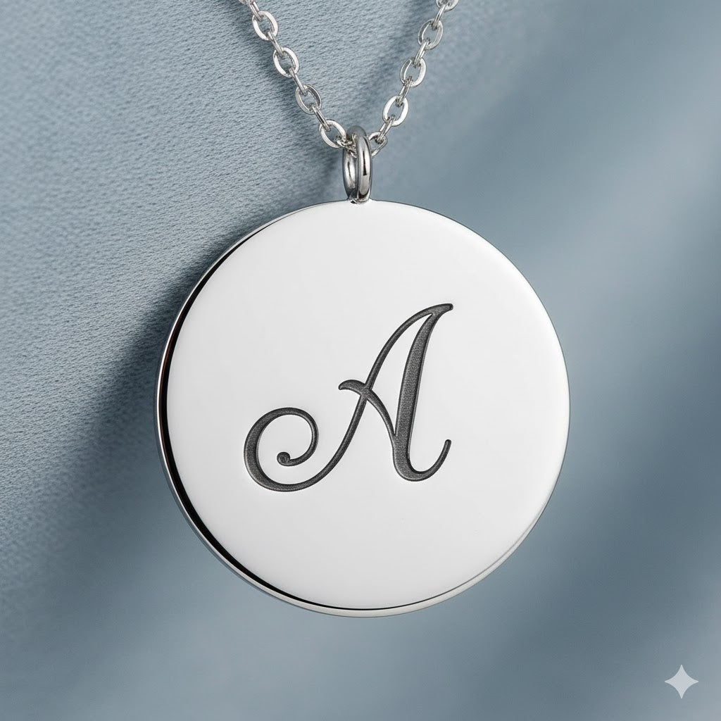 Custom Engraved Disc Necklace | Minimalist Round Pendant