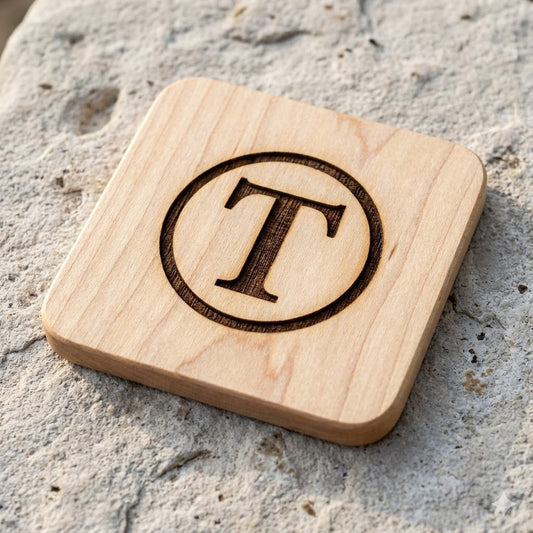 Custom Engraved Wood Coasters (Square)